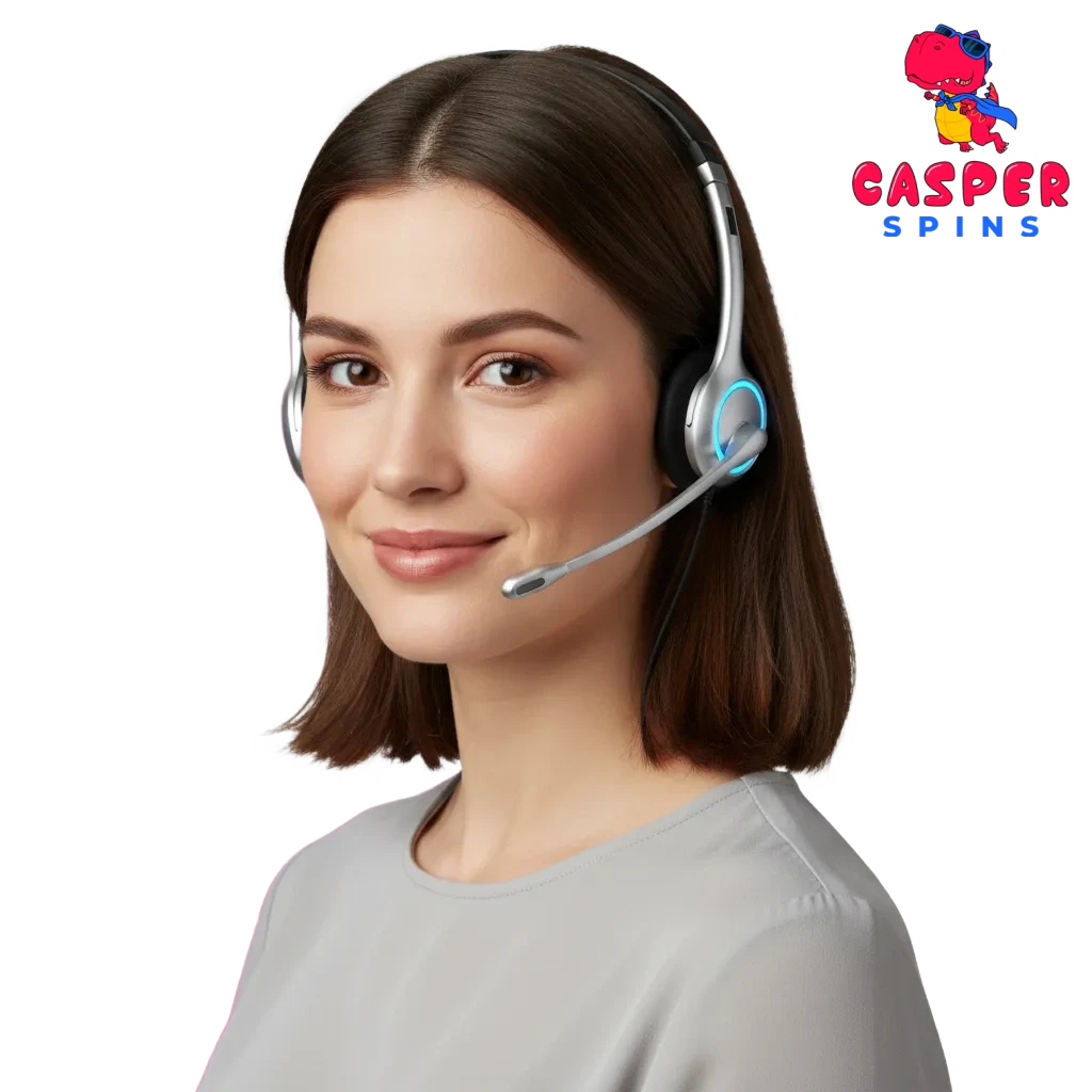 Casper Spins UK contacts: live chat, email, phone, on-site messages, social; chat under 2 min, email in 12 hours