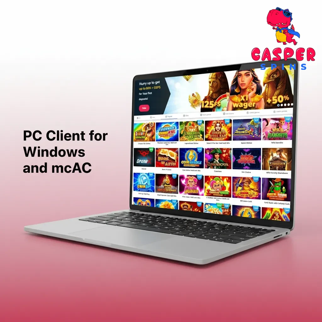 Windows and macOS desktops with a browser-based betting and casino site; no desktop client or downloads, use the website.