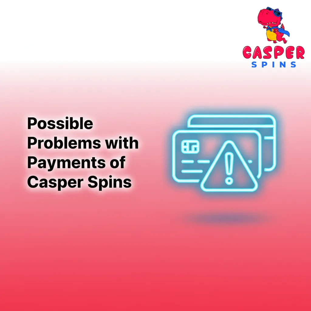 Infographic listing Casper Spins UK payment issues: bank blocks, SCA fails, name mismatch, bonus, verification delays.