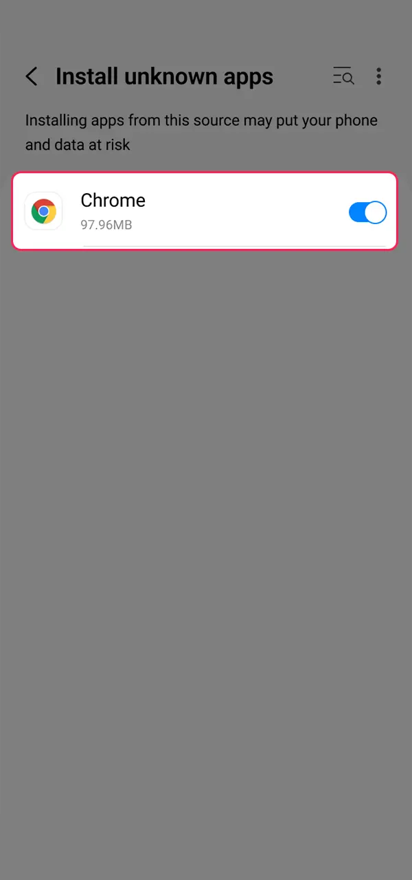 Allow the installation of the Casper Spins app on Android.