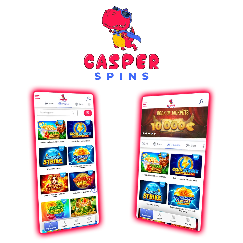 Download the Casper Spins app to your device.
