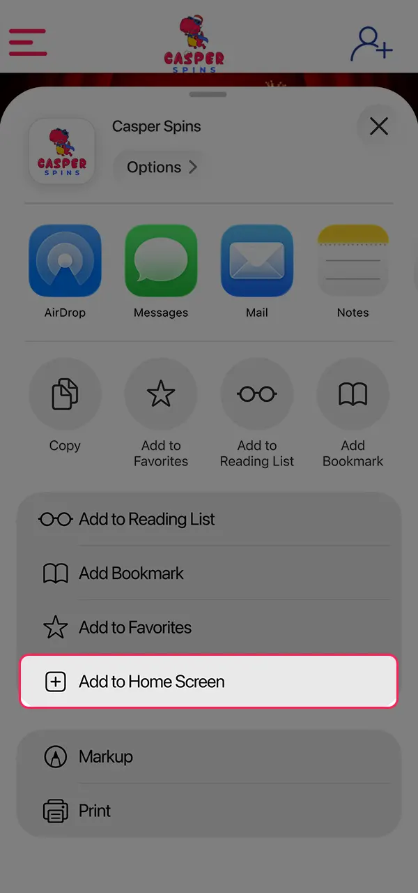 See how to add the Casper Spins app to your phone.