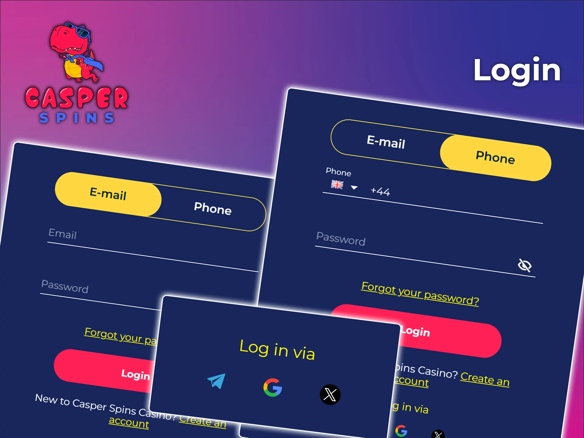 Log in to your Casper Spins account and continue playing.