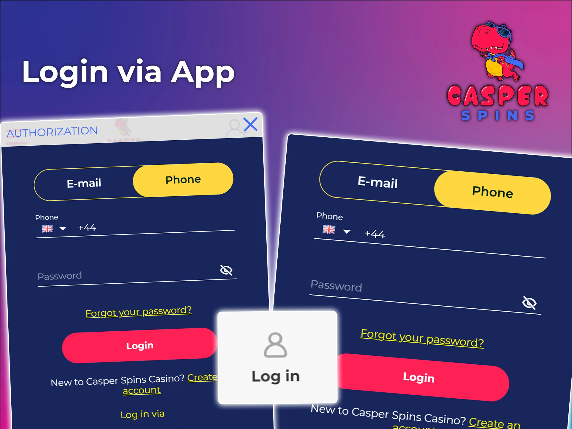 Log in to your account via the Casper Spins app.