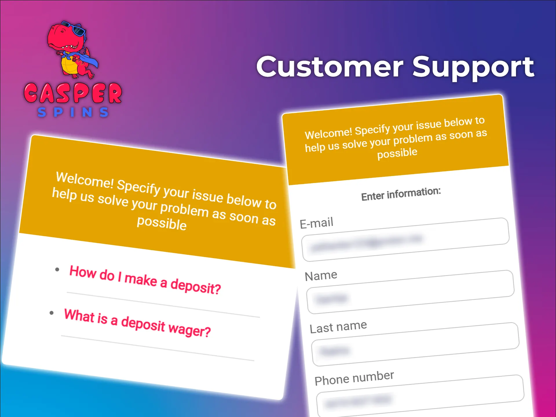 Solve any problem with the help of Casper Spins casino support.