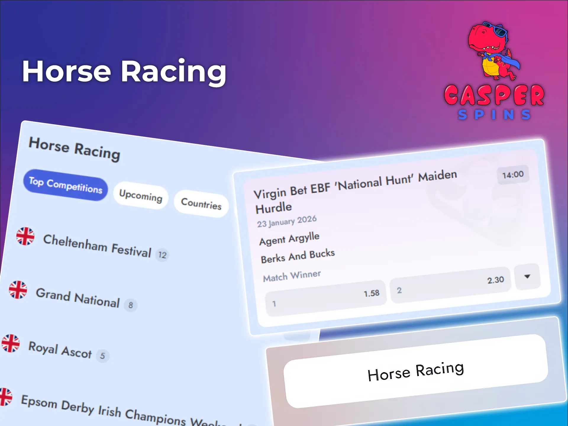 Bet on horse racing with Casper Spins.
