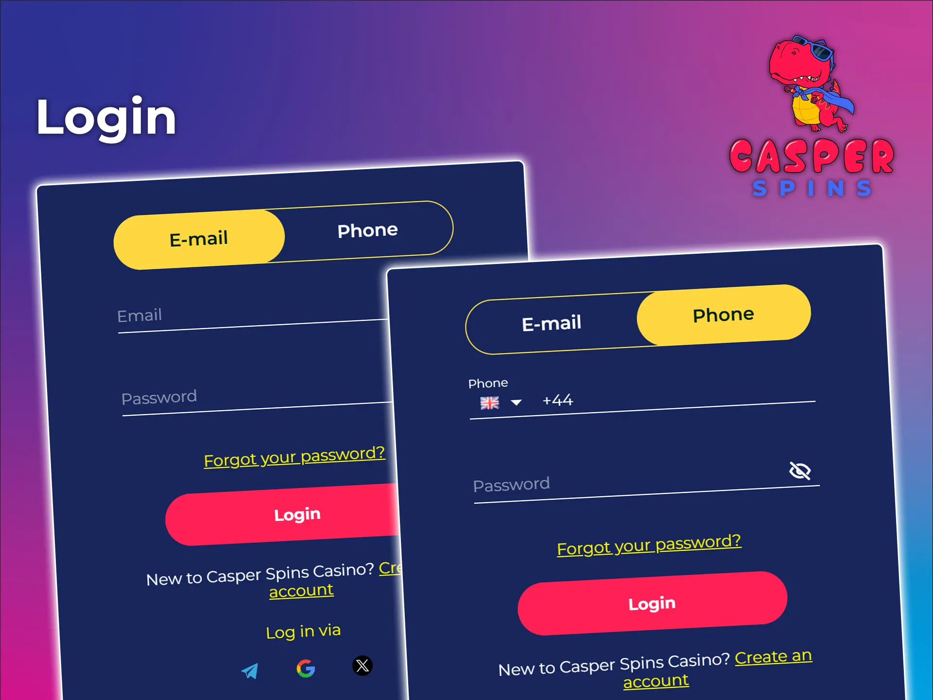 Log in to your account and start playing at Casper Spins Casino.