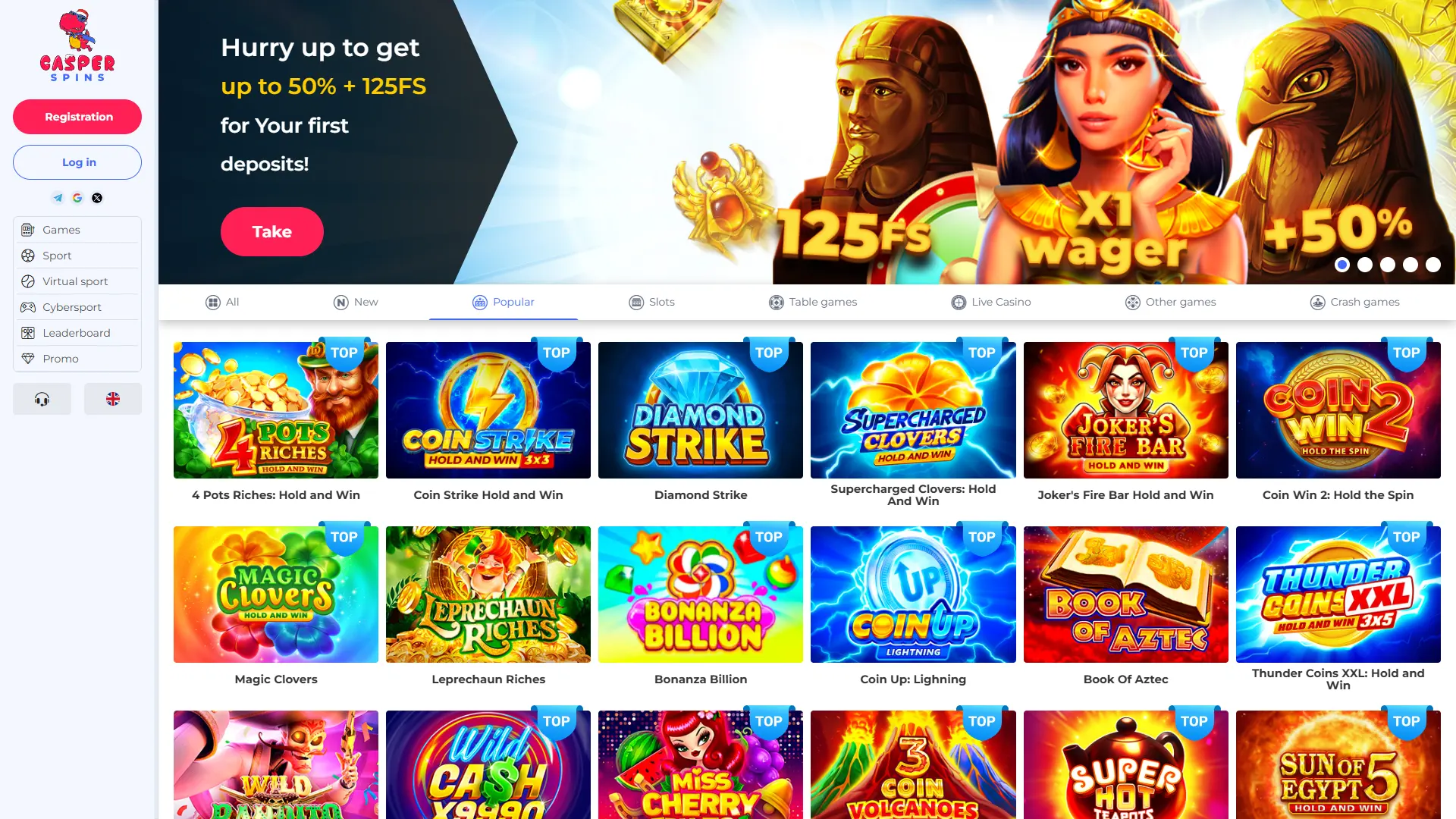 Join the Casper Spins Casino platform.